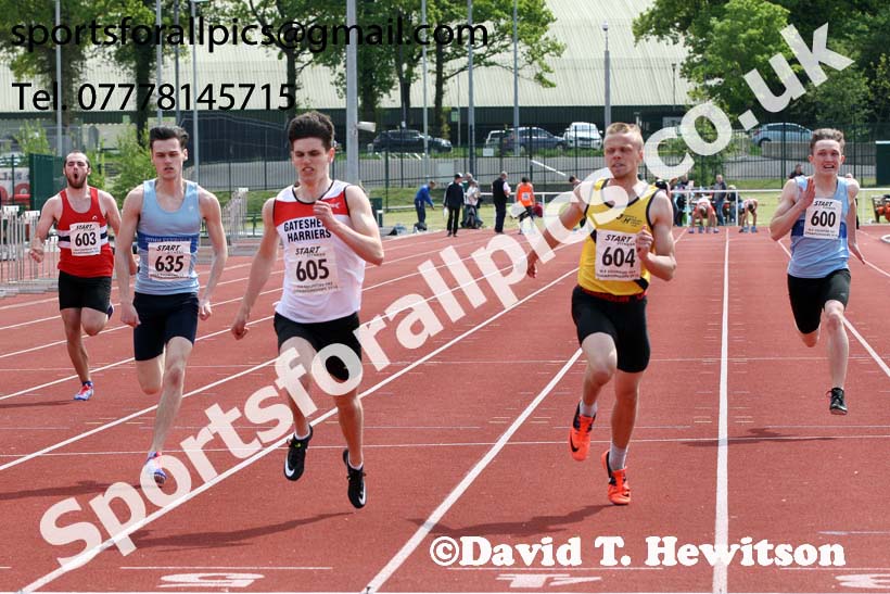 Mens under-20 100 metres, North Eastern Track and Fields Champs., Middlesbrough. Photo: David T. Hewitson/Sports for All Pics
